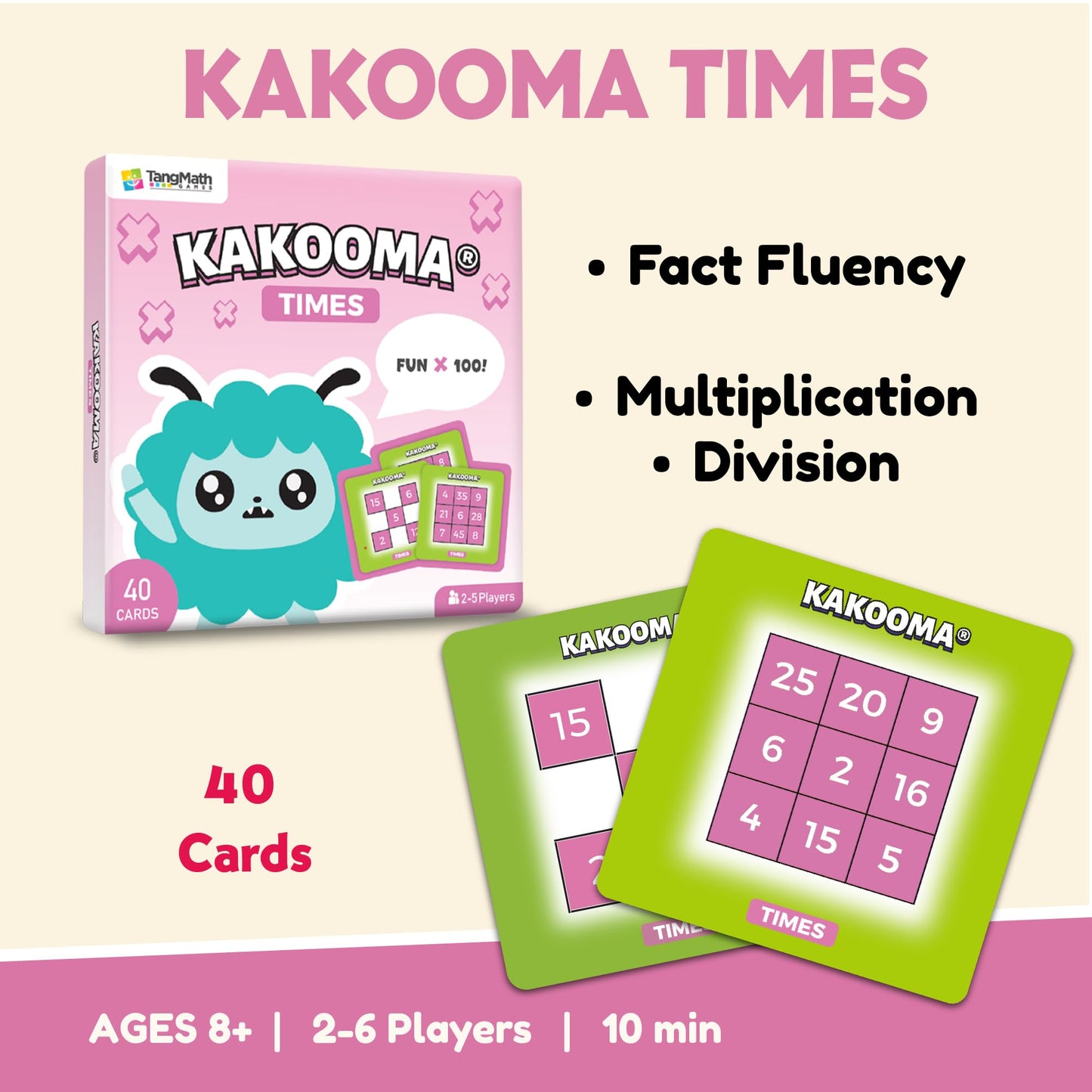 Kakooma Times – Multiplication & Division Puzzle Game – Boost Fact Fluency & Accuracy – Grades 3-6 Math Fun
