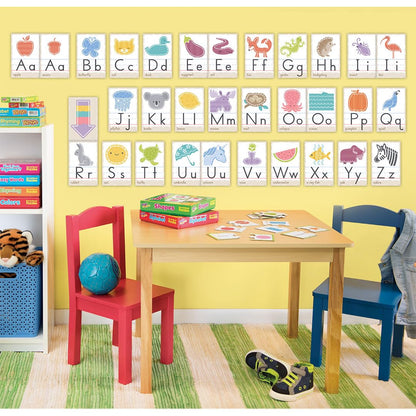 Good Nature Alphabet Cards Learning Set by Trend, 32 Decorative Cutout Pieces for Teaching Letters and Phonics