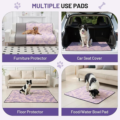 Washable Dog Pee Pads - Absorbent Reusable Puppy Training Pads, Waterproof Leak - Proof & Non - Slip for Crate Whelping Potty Training 24x18 (Pack of 2)