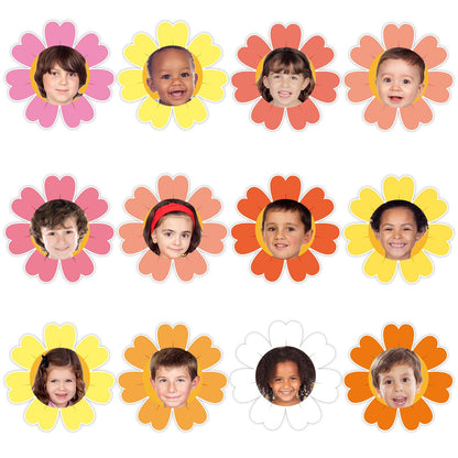 60pcs Spring Theme Flower Cutouts Boho Daisy Bulletin Board Decoration Back to School Flower Paper Cut-Outs Classroom Decor for Kids Classroom DIY Craft Photo Kindergarten Preschool Wall Door Supplies