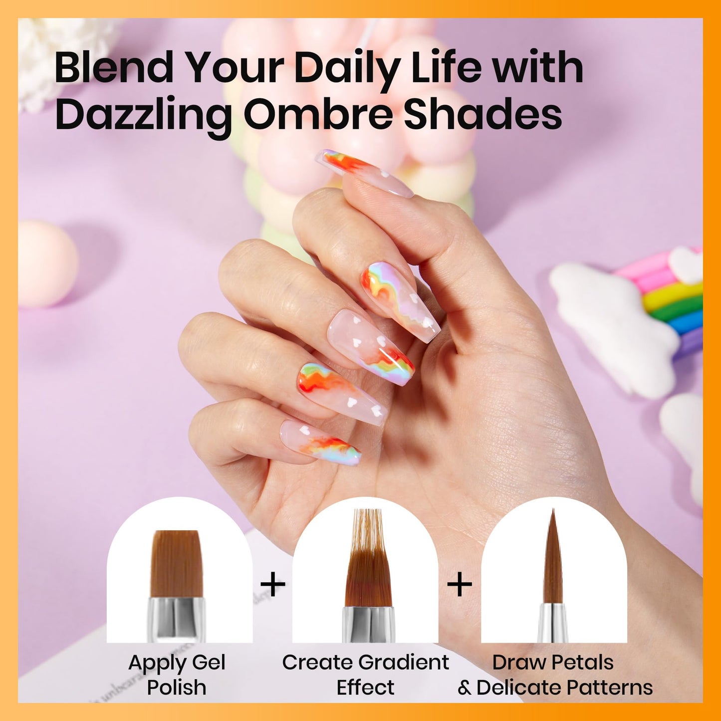Beetles Nail Art Brushes 8pcs – Crystal Nail Art Tools 5pcs Double-headed Nails Dotting Tool, 3pcs Striping Liner Brushes for Nails with Pearls Bowknot Stickers, DIY Home Salon Manicure Design Tools