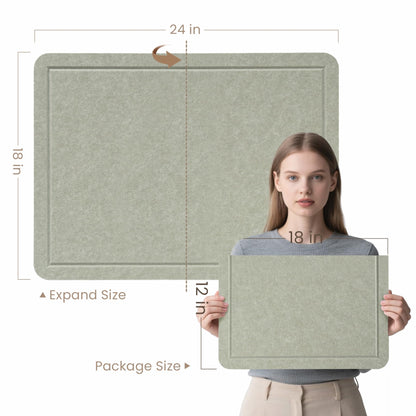 Lightomorrow Bulletin Board, 24 x 18 Inches Cork Board Alternative Decorative Felt Pin Board with Safe Removable Adhesives & 29 Push Pins for Home Office Classroom Walls-Sage