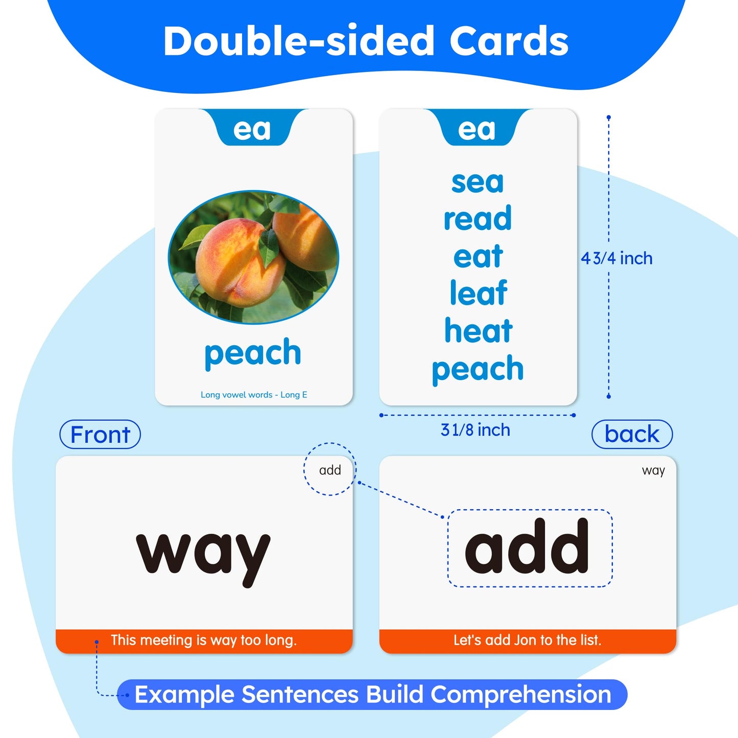 BenBen Sight Words & Phonics Flash Cards, 500 Sight Words & 800+ Words, Learn to Read CVC, Blends, Long Vowels, Dolch & Fry High Frequency Words for Pre-k Kindergarten 1st 2nd 3rd Grade Kids Ages 3-9