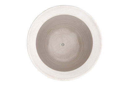 Creative Co-Op Large Matte White Embossed Stoneware Planter