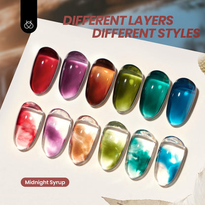 Beetles Jelly Gel Nail Polish Set, 6 Colors Milky White Nude Pink Brown Sheer Gel Polish Kit Nail Concealer Translucent Effect Soak Off Uv French Nail Art Gift for Women Ultimate Monochrome Collection