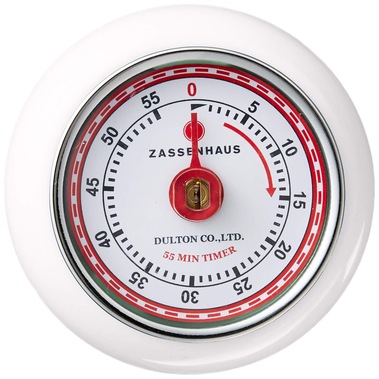 Zassenhaus Magnetic Retro Kitchen Timer, Classic Mechanical Cooking Timer (Black)