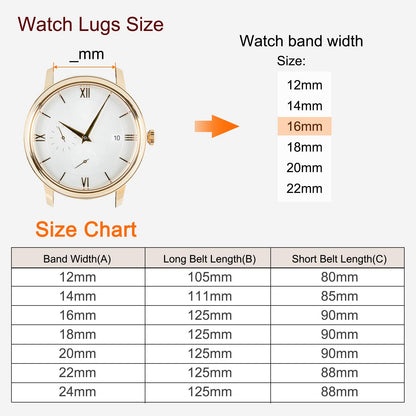 uxcell 12mm Black Genuine Leather Watch Bands, Quick Release Flat Thin Elegant Leather Watch Strap Wristband Replacement Bands with Silver Stainless Steel Buckle for Women