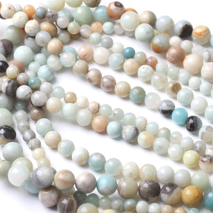 8MM Amazonite Beads Round Loose Beads Natural Gem Beads Crystal Energy Stone Beads for Jewelry Making DIY Bracelet Necklace