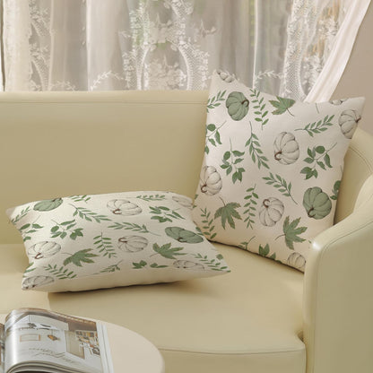 Gohdiwh Fall Pillow Covers 18x18 Set of 2 Sage Green Pumpkin Maple Leaf Fall Decor Pillowcase Autumn Thanksgiving Decorations Outdoor Throw Pillow Covers Linen Farmhouse Cushion Case for Couch Home