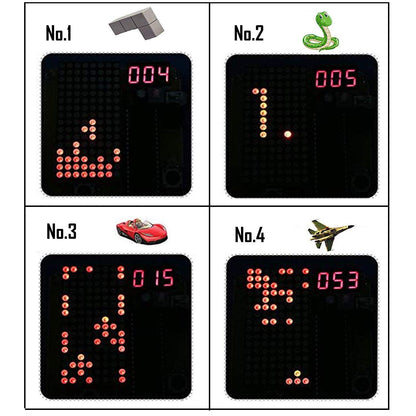 DIY Soldering Project Game Kit Retro Classic Electronic Soldering Kit with 5 Retro Classic Games and Acrylic Case