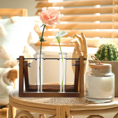 Toddmomy Glass Plant Propagation Tubes, 4Pcs Replacement Clear Test Tubes for Plant Propagation Station, Hydroponic Water Vases for Cuttings Flower Arranging, 5.89in