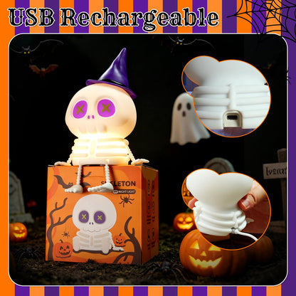 Skull Night Light for Kids Room, Skeleton Lamp,Halloween Decor Night Light