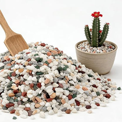1/8 Inch Natural Aquarium Gravel, Small Pebbles for Fish Tank, Indoor Plants & Succulents, Mixed Color Mini River Rocks for Drainage, Terrarium, Top Dressing & Vase Filler, 3 lb