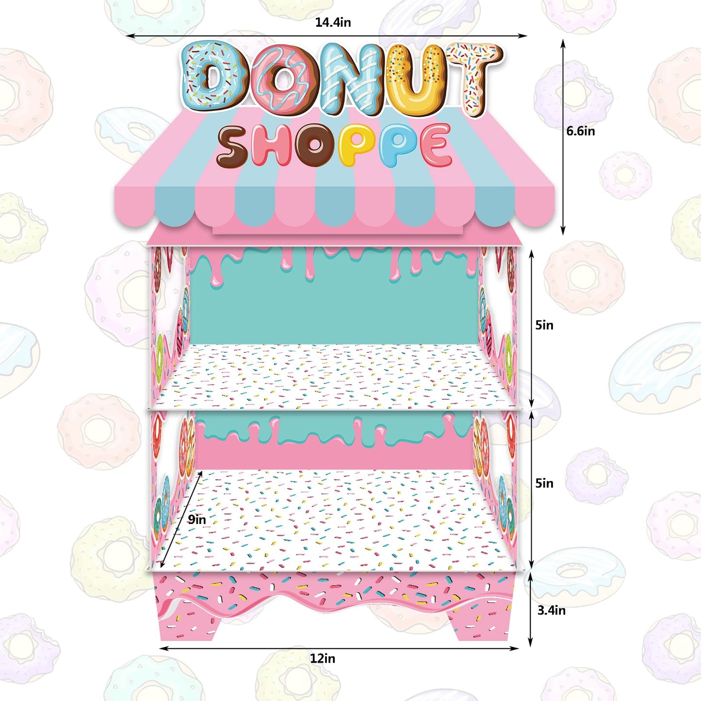 KALEFO Donut Birthday Party Decorations Stand for Dessert Table Decoration Supplies Favors Cupcake Decor