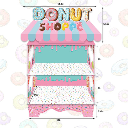KALEFO Donut Birthday Party Decorations Stand for Dessert Table Decoration Supplies Favors Cupcake Decor