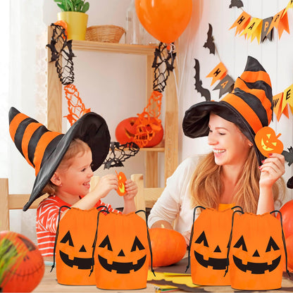 KERINGO 50 Pack Halloween Trick or Treat Party Favors Drawstring Party Favor Bags Translucent frosted Halloween Goodie Bags Gift Packaging Storage for Kids Boys Birthday Supplies 7.08 x 9.84 Inch