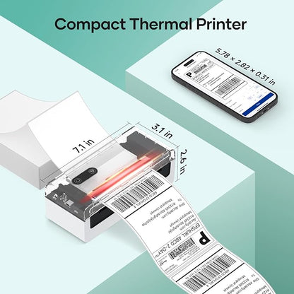 iDPRT Shipping Label Printer 4x6 Bluetooth Thermal Label Printer for Small Business and Shipping Package, Support Android, iPhone, Windows, macOS, Widely Used for Amazon, Shopify, Ebay, White