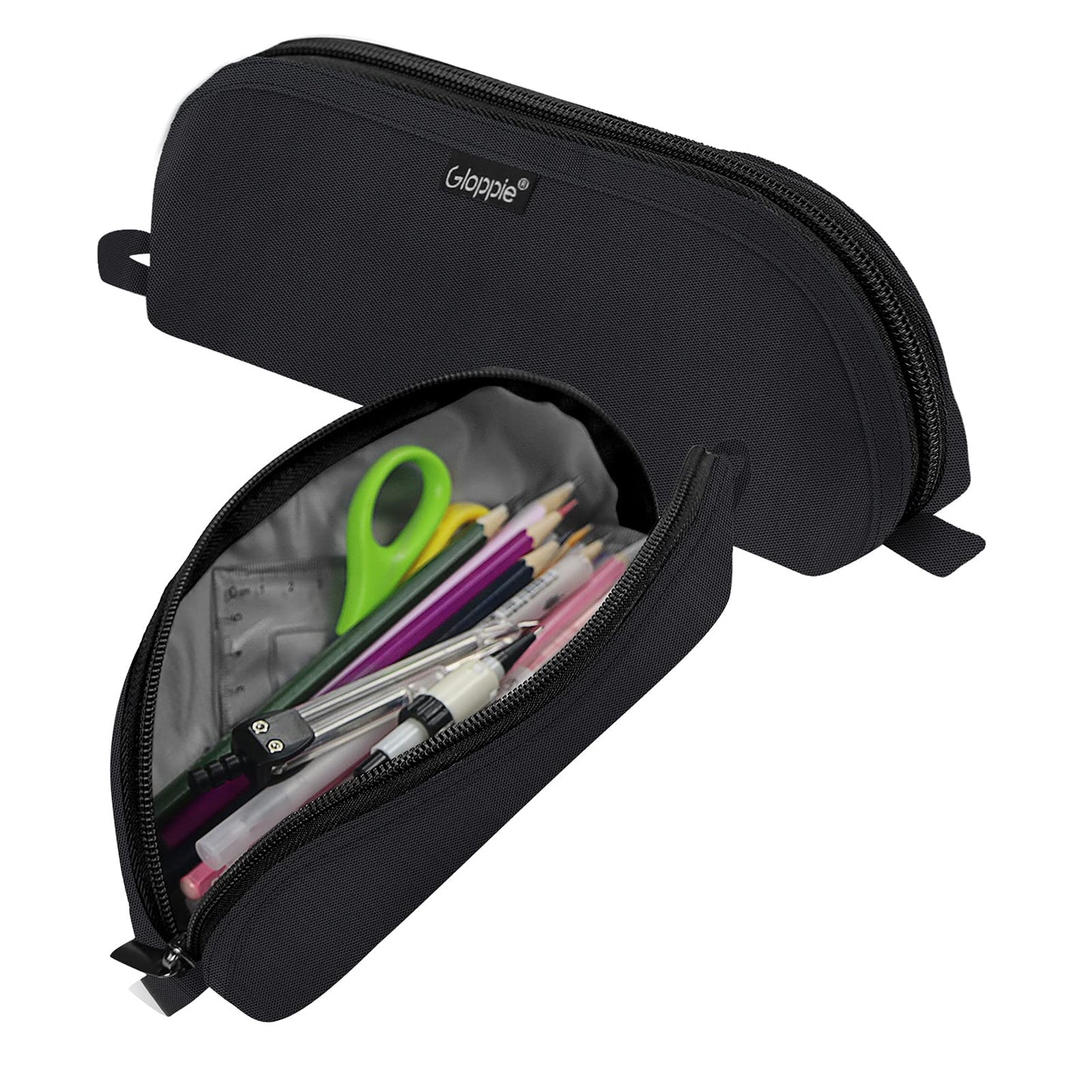 Gloppie Pencil Pouch - Practical Pencil Case, Aesthetic Simple Pencil Bag, Small Pen Holder, Back to School Supplies for Girls Boys, Black