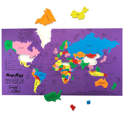 Imagimake Mapology World Map Puzzle | Educational Toys for Kids 5-7 | Puzzles for Kids Ages 4-8 | Map of The World | 6 Year Old Boy Gifts & Girl Gifts
