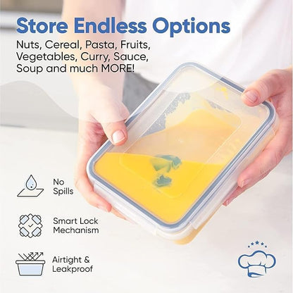 Chefs Path 48 Piece BPA-Free Plastic Food Storage Container Set with 24 Containers and 24 Lids for Kitchen Pantry Organization and Meal Prep