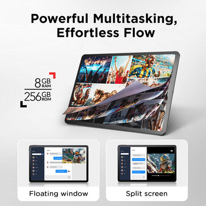 TCL NXTPAPER 14 Android Tablet, 14.3" Paper-Like Display Drawing Pad, Digital Notebook & Musician Tablet with 4096-Level Stylus, Flip Case, 8+8GB RAM, 256GB Storage, 10000mAh, Multi-Window, Matte Gray