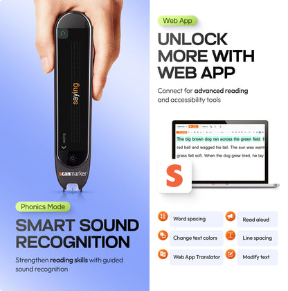 Scanmarker Max Reading Pen – Designed for Classroom Support with Phonics Assistance, Lock Function and Assistive Web App