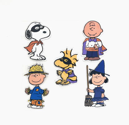 Peanuts Halloween Multi Character Window Cling with Snoopy Woodstock Charlie Brown Linus and Lucy