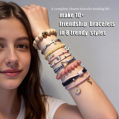 Xenolog Bracelet Making Kit – Pink Leather & Faux Suede Cords with Soccer Charm, 2026 Metal Charms, Jade & Wood Beads – DIY Friendship Bracelet Kit for Teens Girls Adults – Unique Gift for Soccer Fans & Graduation
