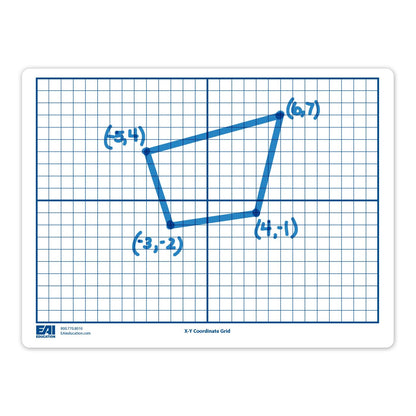 EAI Education X-Y Coordinate Grid Dry-Erase Boards: 9" x 12" Double-Sided Set of 10