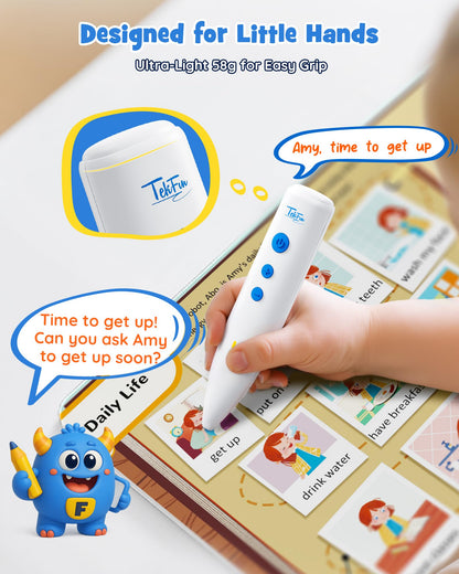 TEKFUN Talking Pen Books Sets, Interactive Audio Sound Books Kids Learning Electronic Toys for Boys Girls, Autism Sensory Games, Early Educational Gifts Birthday Gifts for Toddlers Kids Age 2 3 4 5