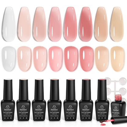 Beetles Cat Eye Gel Nail Polish Set, 6 Summer Colors Pastel Shimmer Glitter Gel Polish Kit Soak Off LED UV Curing Requires Pink Red Blue Orange Green Purple Velvet Gel with Magnet Gift for Women