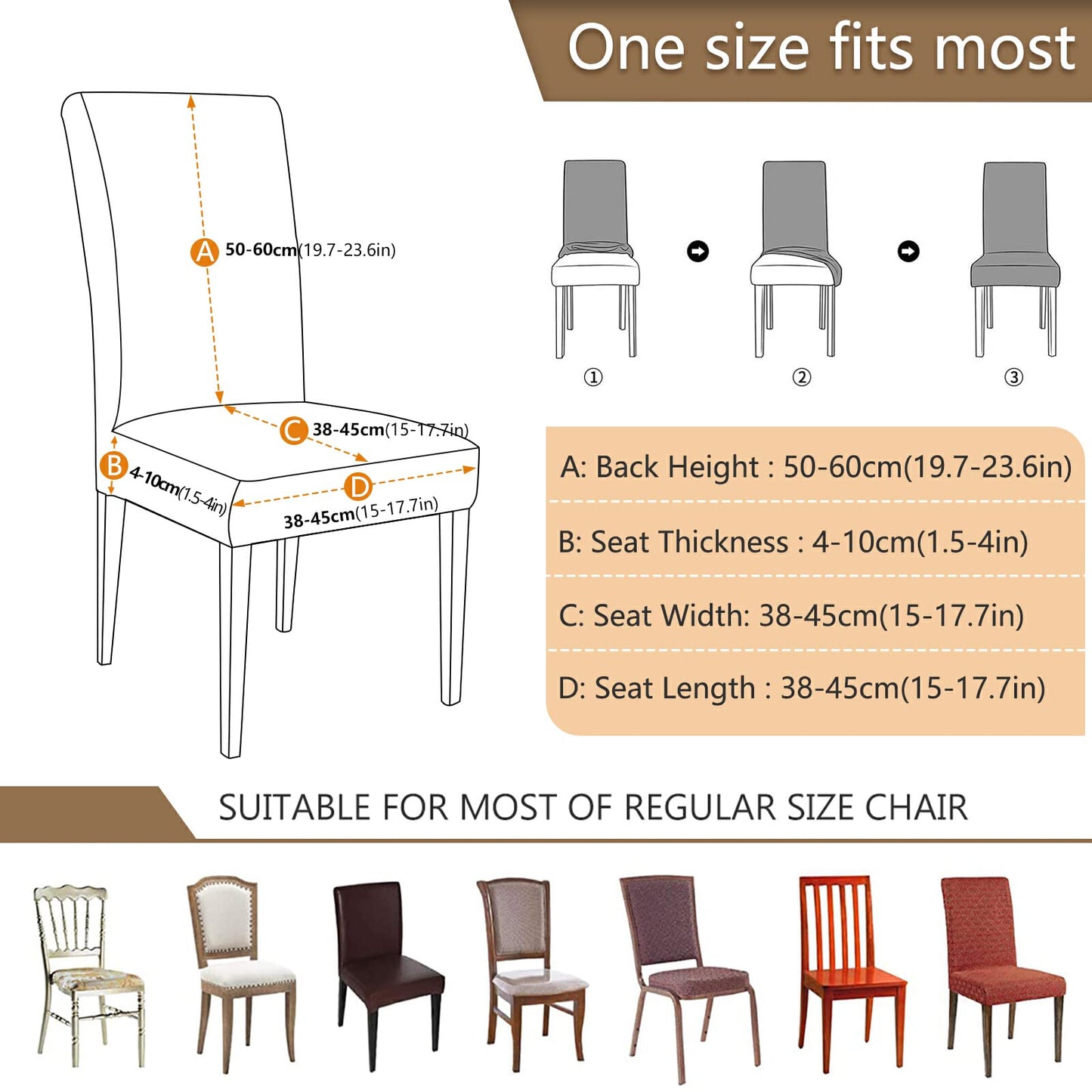 Kigai Black and White Stripes Dining Room Chair Covers Set of 2,Stretchable Removable Washable Spandex Kitchen Chair Protector Slipcovers for Restaurant,Hotel,Ceremony,Christmas Decoration