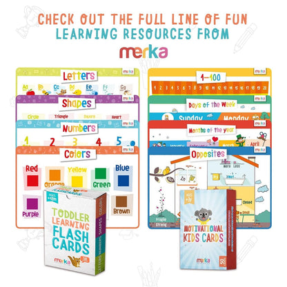 Merka Newborn Toys & Sensory Flash Cards for Babies - High Contrast Baby Cards - 50-Pack Paper, 2.4 in x 4.2 in, Black & White - Visual Stimulation & Brain Development for 0-3 Months