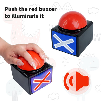 PEDOBALI 8 Pcs Answer Game Buzzer with Sound and Light Buzzer Alarm Buttons Contest Prop Trivia Quiz Toys for Adult Kids Game Show Party