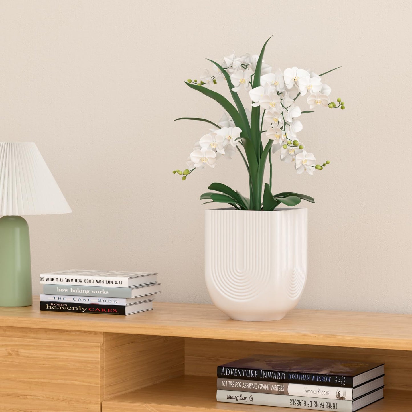 XiHuaer Ceramic Planter, 6 Inch Plant Pot with Drainage Hole, Indoor Outdoor Planter Flower Pots, White Pot for Plants