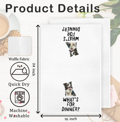FDHSPAAM Funny Border Collie Kitchen Towels, Border Collie Gifts for Women, Dog Mom Lovers Owner Gifts Dish Hand Tea Towels for Kitchen Bathroom Decor, Dog Bathroom Decor, 16x24 Inch