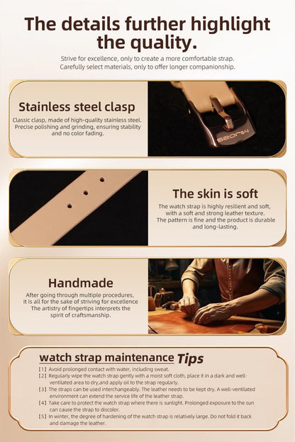 MIJOBS Strap for Xiaomi Mi Band 10/9/8 Genuine Leather Breathable Replacement Strap for Mi Fit Band 10 SmartWatch Straps Wristband Bracelet for Women Men