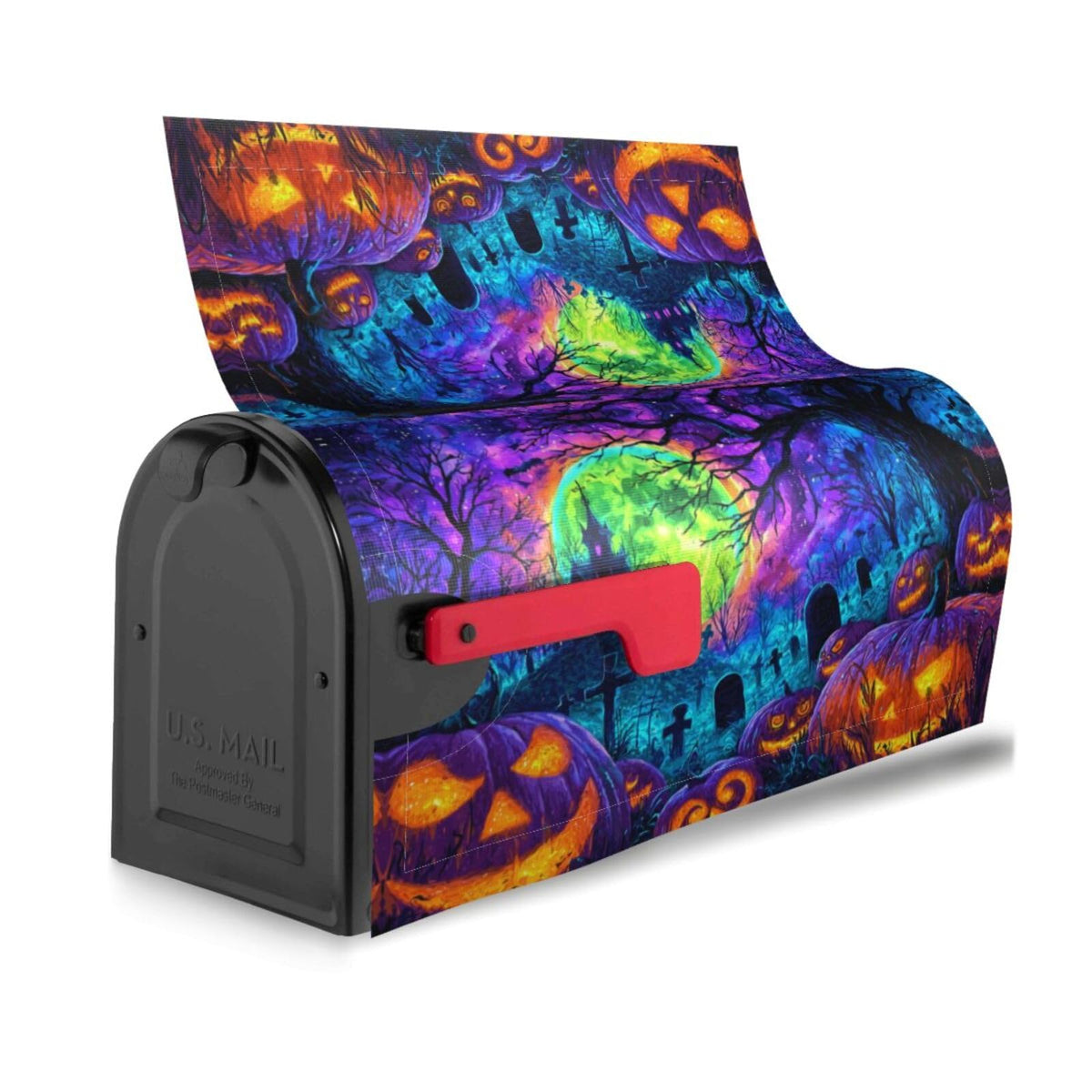 Taekifiyy Halloween Pumpkin Mailbox Covers Magnetic Letterbox Covers 21x18 Inch for Garden Outdoor Decoration