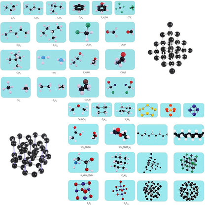 YCWF Chemistry Model Kit,974 Pcs Molecular and Atomic Model Kit for Organic and Inorganic Chemistry Learning,Chemistry Structure Kit with Atoms,Bonds & Orbitals for Teacher, Student