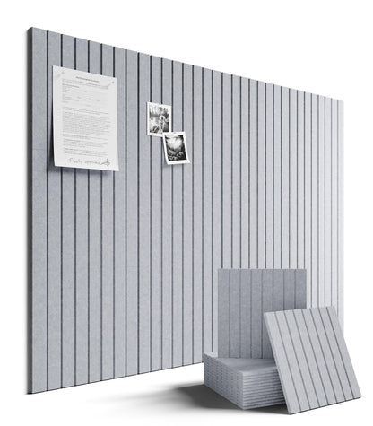 Large Felt Bulletin Board 48" x 36" Cork Board Alternative-12 Pack with 70 Safe Removable Adhesive Tabs, Cork Boards for Walls for Home Office Classroom Pin Board-Soft Gray