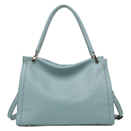 KOGTLA Medium Genuine Leather Tote Handbags for Women, Ladies Soft Satchel Shoulder Purses, Two-Handle Hobo Bags