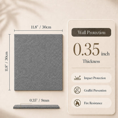Baysola Felt Bulletin Board Panels 48 x 36 Inch Self Adhesive Wall Tiles Cork Board Alternative for Office Classroom Photos Notes 12 Pack