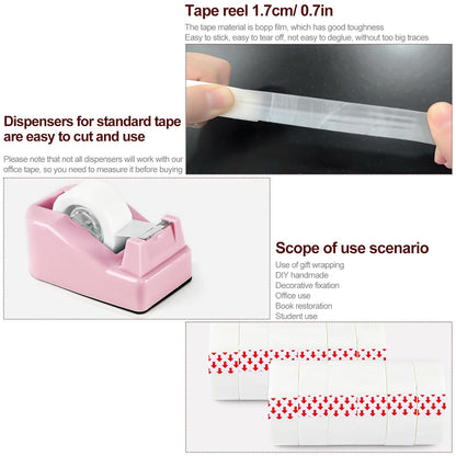 12 Rolls Transparent Tape - Perfect for Wrapping Gifts, Office Supplies, Home Use - Each Roll 0.71 Inch x 1000 inches (12PCS White)