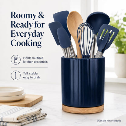 360° Rotating Cooking Utensil Holder, Kitchen Utensil Holder for Countertop