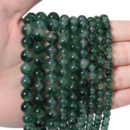 60pcs 6mm Natural Stone Beads Green Chalcedony Beads Energy Crystal Healing Power Gemstone for Jewelry Making, DIY Bracelet Necklace