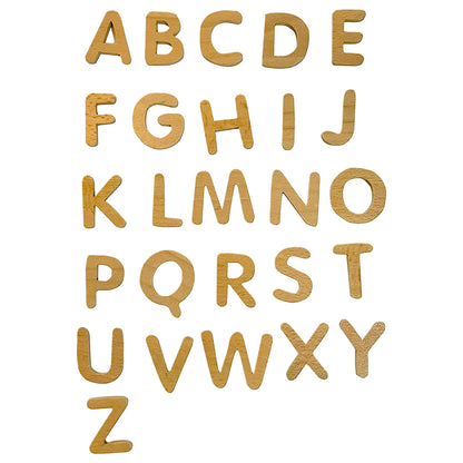LEAPING LEARNING Alphabet Magnets - Magnetic Letters for Kids, Wooden Letters for Learning & Classroom Supplies, Ideal for Refrigerators, School Board, & Early Literacy Educational Toys 3+ (Uppercase)