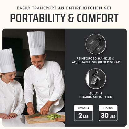 Asaya Chef Knife Sling Bag - 29 Pockets for Knives and Kitchen Utensils - Business Card Holder and Lock - Water Resistant and Durable Ballistic Nylon Backpack for Chefs