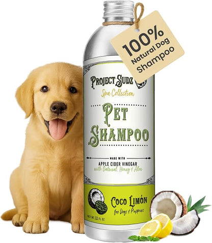 Project Sudz Spa Collection Liquid Shampoo – Coco Limone | Nourishing Natural Pet Shampoo with Coconut & Lemon | Gentle, Eco-Friendly, Safe for Dogs & Cats