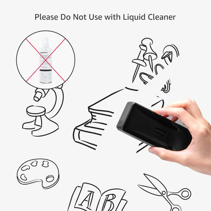 Amazon Basics Dry-Erase Whiteboard Erasers with Soft Pile, for School, Office, Home, and Classroom, Black, 4-Pack