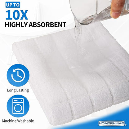 HOMERHYME White Hand Towels, 6 Pack 25''*15'' Microfiber Hand Towels